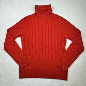 Tweeds 100% 2-ply Cashmere Turtleneck Sweater. Orange/ Rust Color. Size M.